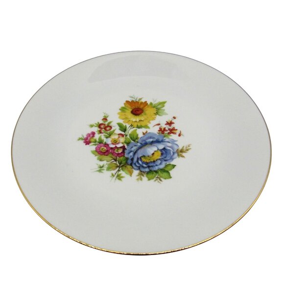 JKW BAVARIA Floral Cake Stand Pedestal Dessert Germany Vintage 10" - Picture 2 of 10